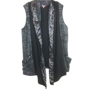 Juicy Couture Women's Space-Dye Sequin Flyaway Vest Size L